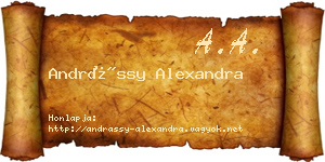 Andrássy Alexandra névjegykártya
