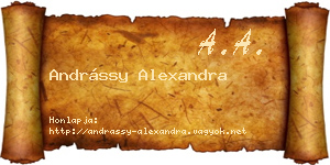 Andrássy Alexandra névjegykártya