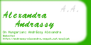 alexandra andrassy business card